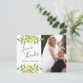 Carte Postale Lemons Blossom Merci photo Mariage (Debout devant)
