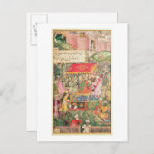 Carte Postale L'empereur du Mogul Babur reçoit les envoyés ouzbe (Devant / Derrière)