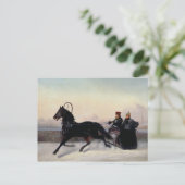 Carte Postale L'empereur Nicholas I conduisant dans un traîneau (Debout devant)