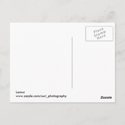 Carte postale Lemur (Dos)