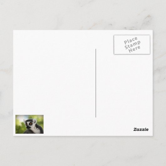 Carte Postale Lemur (Dos)