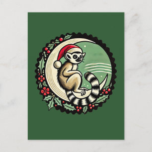 Carte Postale Lemur de Noël