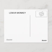 Carte Postale Lemur Monkey (Dos)