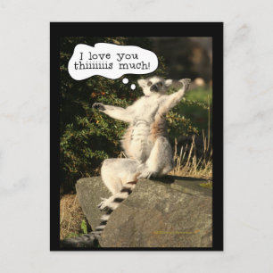 Carte Postale Lemur Vous Aime Cette Fête des pères Amusante