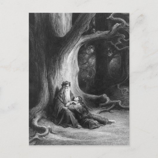 Carte Postale L'Enchanteur Merlin et le Vivien Fée (Devant)