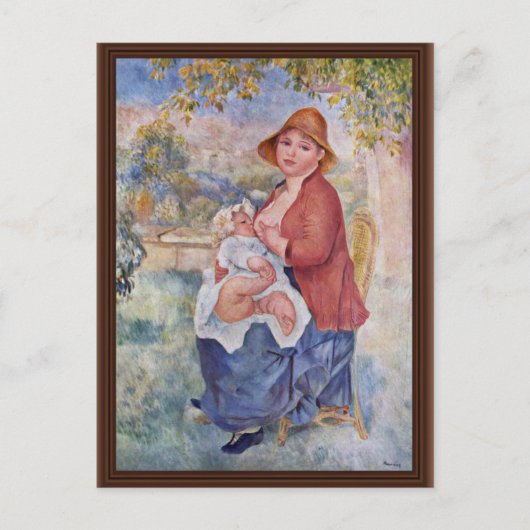 Carte Postale L'Enfant Au Sein (Maternité), (Devant)