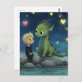 Carte Postale L'Enfant et le Dragon (Devant / Derrière)
