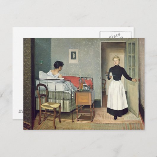 Carte Postale L'enfant malade 1892 (Devant / Derrière)