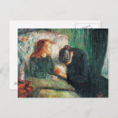 Carte Postale L'enfant malade d'Edvard Munch, montre Sofie à ell (Devant / Derrière)