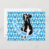 Carte Postale L'enfant parfait est un grand dane (Devant / Derrière)