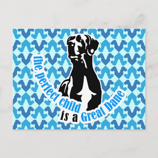 Carte Postale L'enfant parfait est un grand dane (Devant)