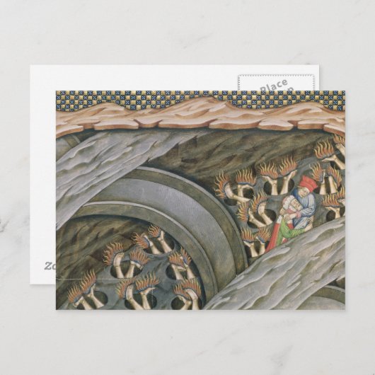 Carte Postale L'enfer de Dante avec un commentaire (Devant / Derrière)