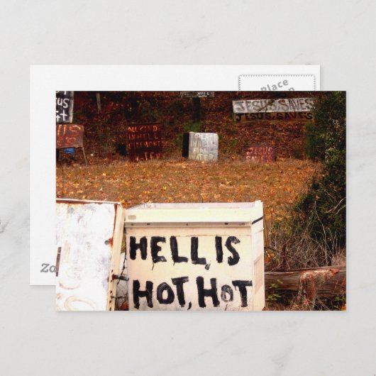 Carte Postale l'enfer est chaud (Devant / Derrière)