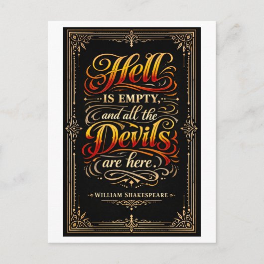 Carte Postale "L'enfer est vide" Shakespeare (Devant)