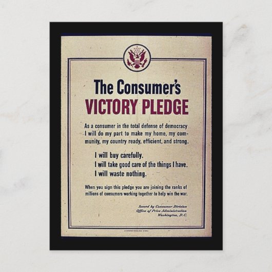 Carte Postale L'engagement victorieux du consommateur (Devant)