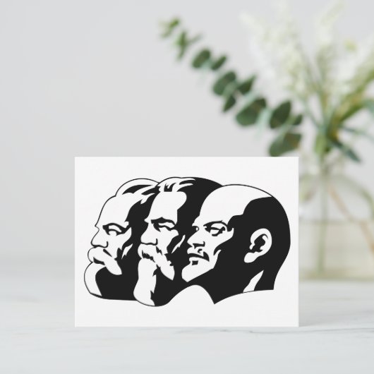 Carte Postale Lénine, Marx, Engels, Union soviétique, communisme (Debout devant)