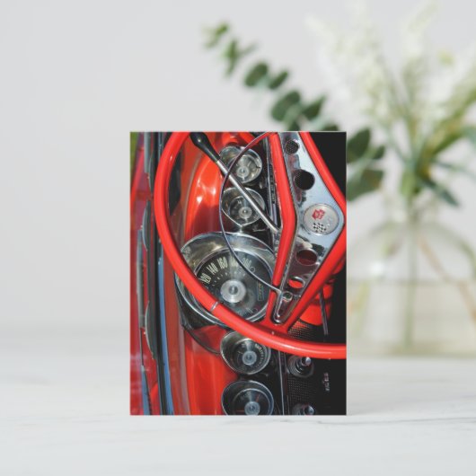 Carte Postale Lenkrad vom Oldtimer (Debout devant)