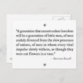 Carte Postale L'ennui et les "petits hommes" (Devant / Derrière)