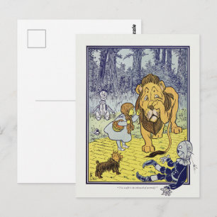 Carte Postale L'ensorceleuse vintage Dorothy et le Lion peureux