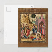 Carte Postale L'entrée dans Jérusalem Icône chrétienne orthodoxe (Devant / Derrière)