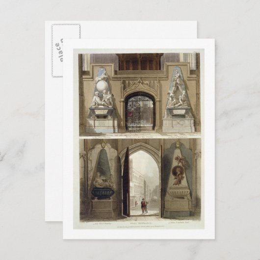 Carte Postale L'entrée dans la chorale et l'entrée ouest, (Devant / Derrière)