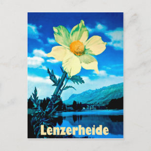 Carte Postale Lenzerheide, Suisse, fleur d'été sur le lac