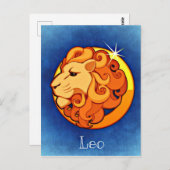 Carte Postale Leo en bleu (Devant / Derrière)