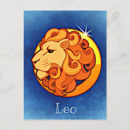 Carte Postale Leo en bleu (Devant)