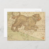 Carte Postale  Leo star sign restored antique map (Devant / Derrière)
