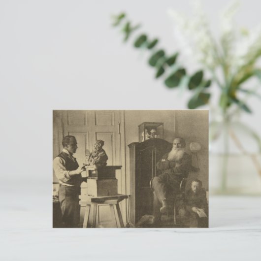 Carte Postale Leo Tolstoï et le sculpteur Prince Paolo (Debout devant)