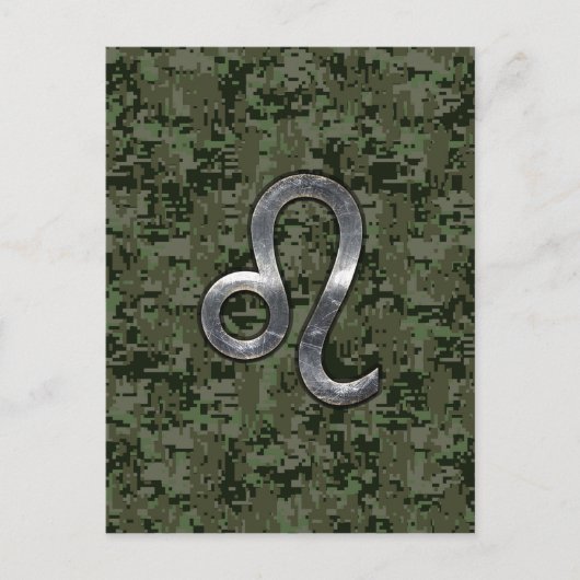 Carte Postale Léo Zodiac Connexion Camouflage numérique vert (Devant)