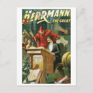 Carte Postale Leon Herrmann Le Grand ~ Vintage Magic Act