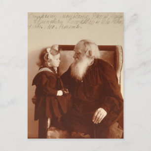 Carte Postale Leon Tolstoï avec sa petite-fille Tatiana