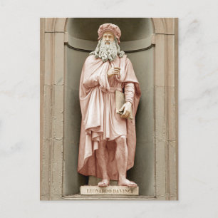 Carte Postale Léonard de Vinci coloré avec des collants roses