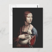 Carte Postale Léonard de Vinci - Dame avec une mine (Devant / Derrière)