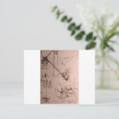 Carte Postale Léonard de Vinci, dessins de machines (Debout devant)