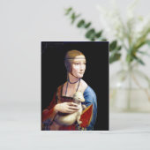 Carte Postale Léonard de Vinci Lady avec une mine (Debout devant)