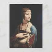 Carte Postale Léonard de Vinci Lady avec une peinture d'Ermine (Devant)
