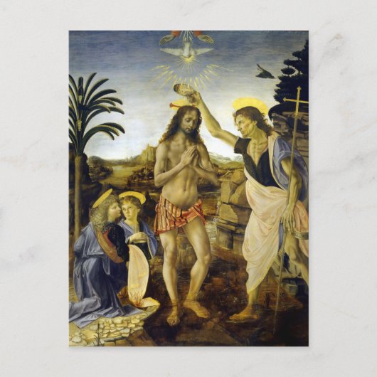 Carte Postale Léonard de Vinci Le baptême du Christ (Devant)