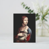 Carte Postale Léonard de Vinci - Portrait d'une dame avec Ermine (Debout devant)