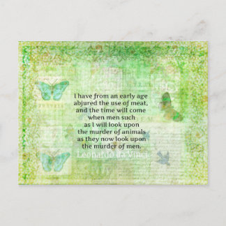 Carte Postale Leonardo da Vinci Animal Rights cite vegan