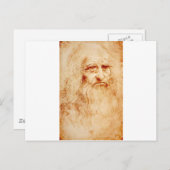 Carte Postale Leonardo Da Vinci Autoportrait vers 1510-1515 (Devant / Derrière)