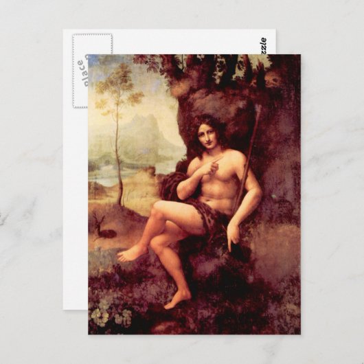 Carte Postale Leonardo da Vinci - Bacchus (Devant / Derrière)