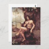 Carte Postale Leonardo da Vinci Bachus 1511-1515 Technique Holz (Devant / Derrière)