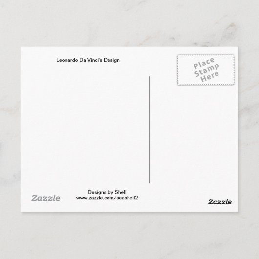 Carte Postale Leonardo Da Vinci Design (Dos)