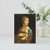 Carte Postale Leonardo Da Vinci - La Dame Avec Une Ermine (Debout devant)