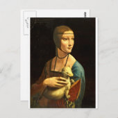Carte Postale Leonardo Da Vinci - La Dame Avec Une Ermine (Devant / Derrière)