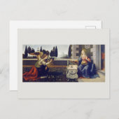 CARTE POSTALE : LEONARDO DA VINCI : L'ANNONCIATION (Devant / Derrière)