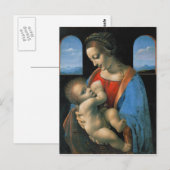 Carte Postale Leonardo da Vinci Madonna Litta (Devant / Derrière)