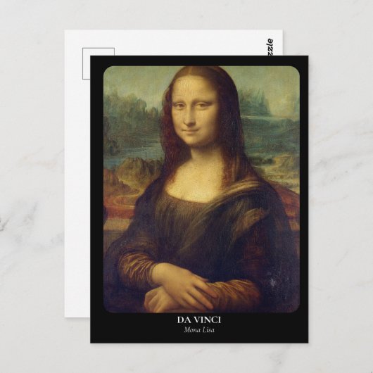 Carte Postale LEONARDO DA VINCI / Mona Lisa (Devant / Derrière)